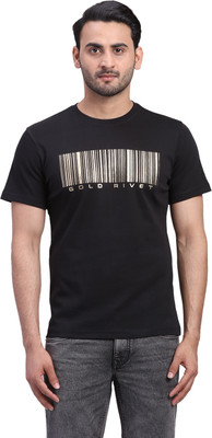 PARX Graphic Print Men Round Neck Black T-Shirt