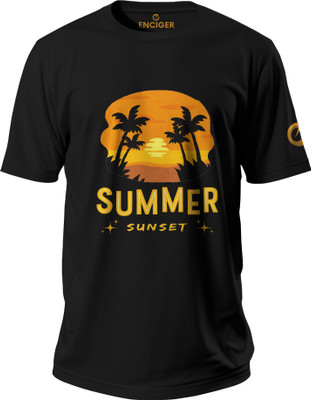 Enciger Printed Men Round Neck Black T-Shirt