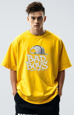 Goodsignn Typography Men Round Neck Yellow T-Shirt