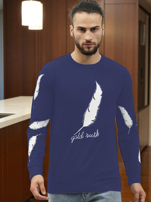 Autna Graphic Print Men Round Neck Navy Blue T-Shirt