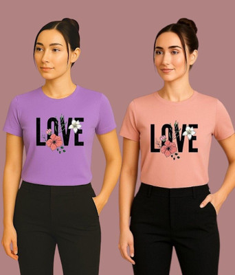 Moldify Graphic Print Women Round Neck Multicolor T-Shirt