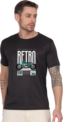 Atharva Trends Graphic Print Men Round Neck Black T-Shirt