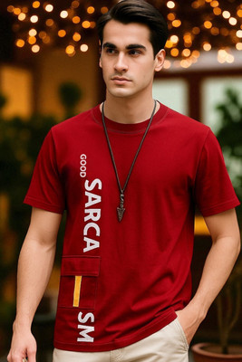 Autna Printed Men Round Neck Red T-Shirt