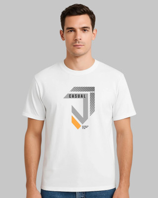 Velvawear Printed Men Crew Neck White T-Shirt