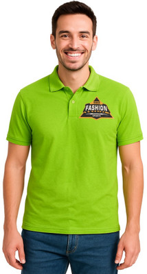 SHIRERAMEXPORTS Printed Men Polo Neck Light Green T-Shirt