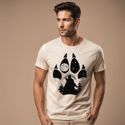 SOULTEES Abstract, Cartoon Men Round Neck White T-Shirt