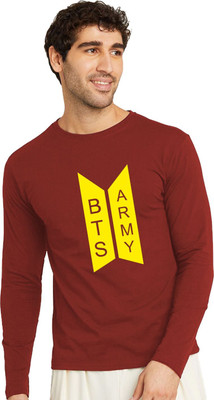 OrrganicChics Typography Men Round Neck Maroon T-Shirt