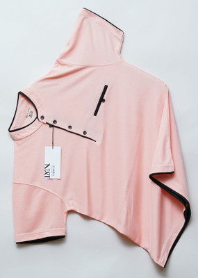 N AND J Solid Men Mandarin Collar Orange T-Shirt