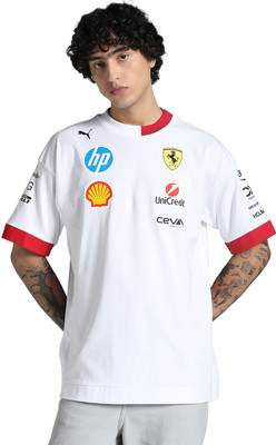 PUMA Solid Men Crew Neck White T-Shirt