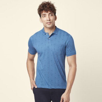 Byford by Pantaloons Solid Men Polo Neck Blue T-Shirt