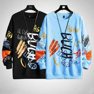 cnw Graphic Print, Typography Men Round Neck Multicolor T-Shirt