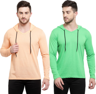 Tresna Trending Solid Men Hooded Neck Multicolor T-Shirt