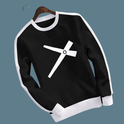 EMERALD Printed Men Round Neck Black T-Shirt