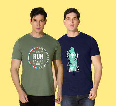 WOOSTRO Graphic Print Men Round Neck Multicolor T-Shirt