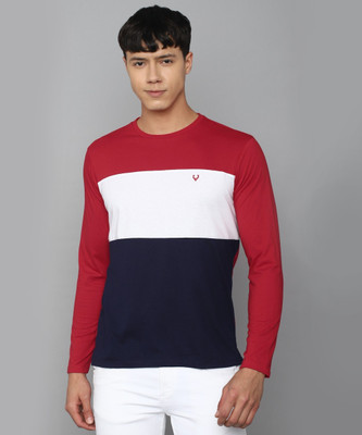Allen Solly Colorblock Men Round Neck Red T-Shirt