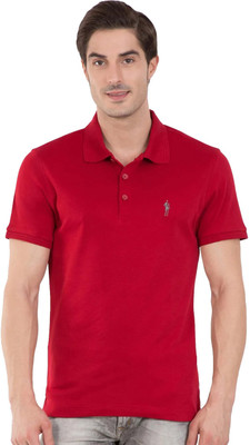 JOCKEY Self Design Men Polo Neck Red T-Shirt