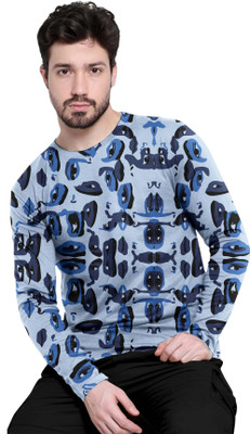 FTX Printed Men Round Neck Navy Blue T-Shirt