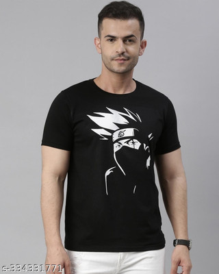 MKzone Printed Men Round Neck Black T-Shirt