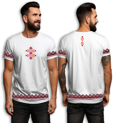 VESNOVHASTRA Printed Men Round Neck White T-Shirt