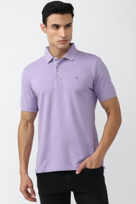 VAN HEUSEN Solid Men Polo Neck Purple T-Shirt