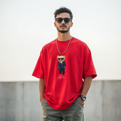 UrGear Graphic Print Men Round Neck Red T-Shirt