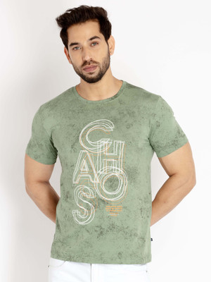 Status Quo Printed Men Round Neck Green T-Shirt