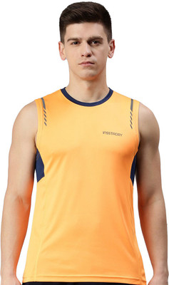 GENX INSSTADRY Colorblock Men Round Neck Orange T-Shirt