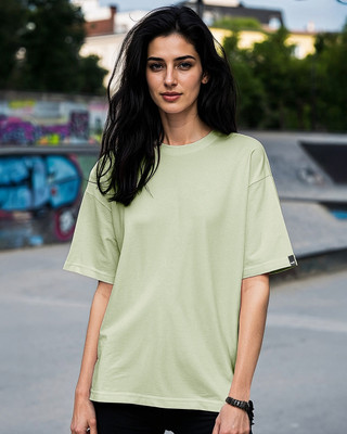 BEWAKOOF Solid Women Round Neck Green T-Shirt