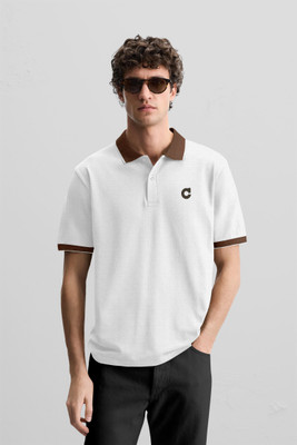 william and scott Solid Men Polo Neck Green T-Shirt