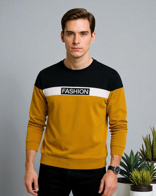 FASHIUM Printed Men Round Neck Yellow T-Shirt