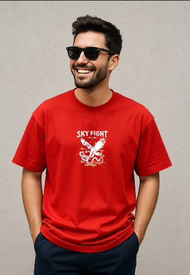 UrGear Graphic Print Men Round Neck Red T-Shirt