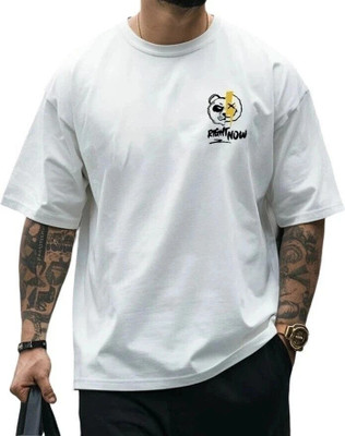 Arispo Graphic Print, Typography Men Round Neck White T-Shirt