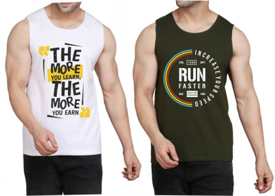 Restore Printed Men Round Neck White, Dark Green, Multicolor T-Shirt