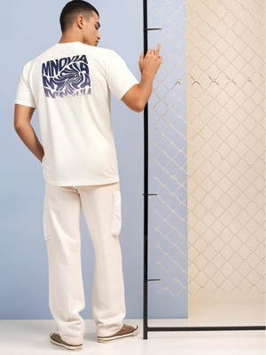 MACK JONNEY Printed Men Round Neck White T-Shirt