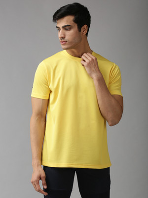 Fundoo Self Design Men Round Neck Yellow T-Shirt