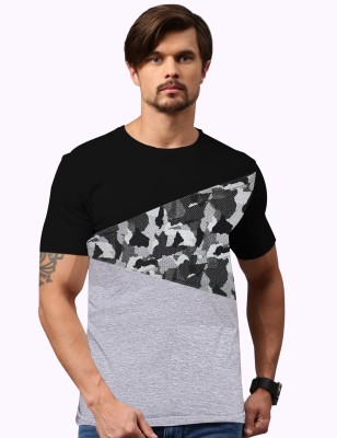 RazcalJack Typography Men Round Neck Black, Grey T-Shirt