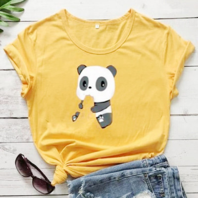 SAHAL FASHION Graphic Print Women Round Neck Yellow T-Shirt