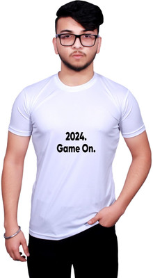 KRYONIX Printed, Typography Men Round Neck White T-Shirt