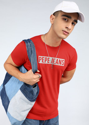 Pepe Jeans Graphic Print Men Round Neck Red T-Shirt