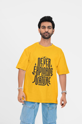 Stylewill Graphic Print Men Round Neck Yellow T-Shirt