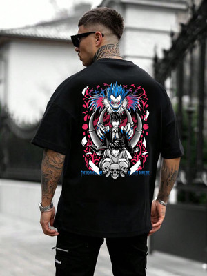 BQF Printed Men Round Neck Black T-Shirt