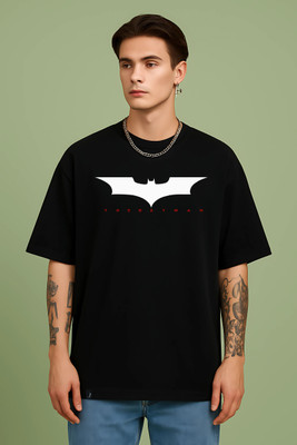 DESIREBEL Solid, Graphic Print Men Round Neck Black T-Shirt