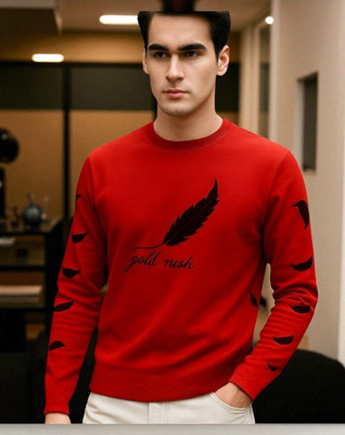 FASHIUM Printed Men Round Neck Red T-Shirt