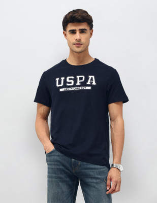 U.S. Polo Assn. Denim Co. Printed Men Crew Neck Blue T-Shirt