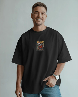 Airship Printed Men Round Neck Black T-Shirt