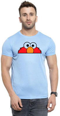 LV CARE Printed Men Round Neck Blue T-Shirt