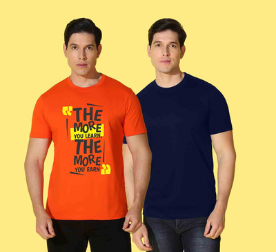 WOOSTRO Printed Men Round Neck Multicolor T-Shirt