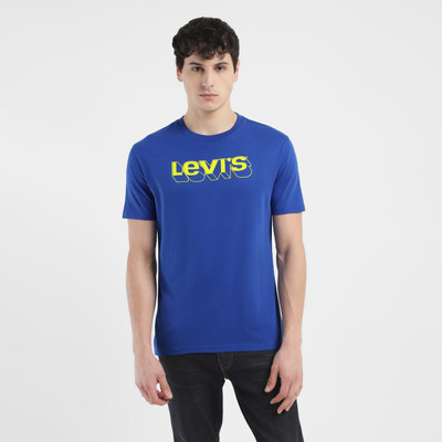 LEVI'S Graphic Print Men Crew Neck Blue T-Shirt