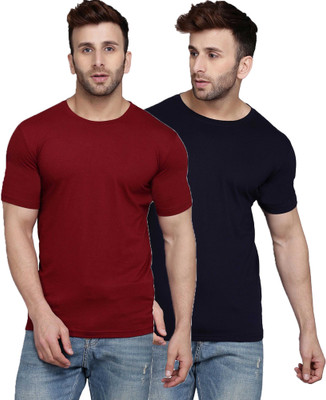 Cryptic Solid Men Round Neck Multicolor T-Shirt