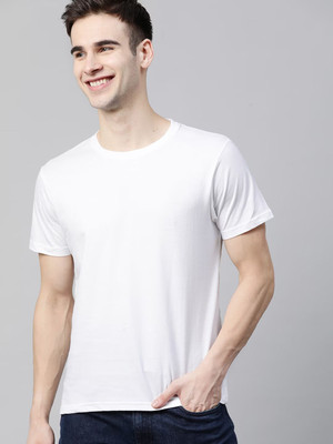 RULEDBYSUN Solid Men Round Neck White T-Shirt